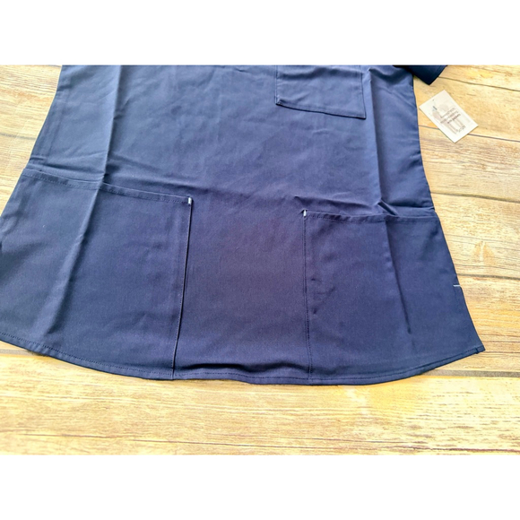 NWT NAVY BLUE SCRUB TOP - Picture 3 of 6